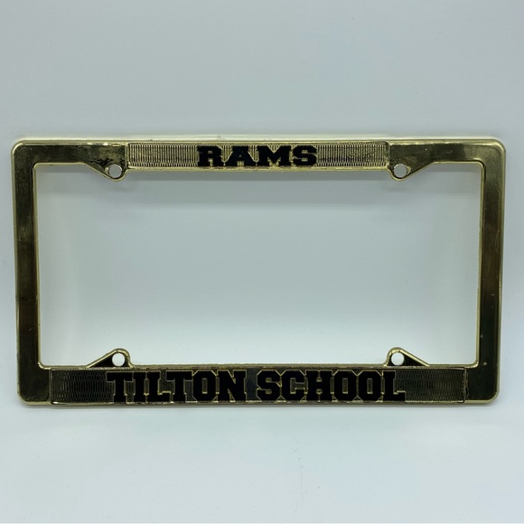The Tilton School License Plate Frame New Hampshire Metal Gold Tone New Prep - Picture 8 of 12